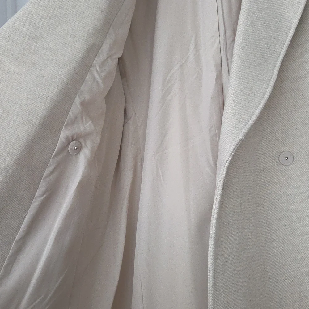 H&M Long Belted Coat, Cream, Size M - Picture 7 of 15